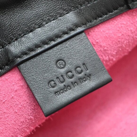 GUCCI GG Print Sherry 2Way Drawstring Backpack Bag Leather Pink Italy - Picture 14 of 15